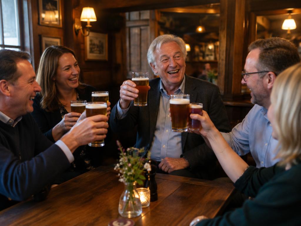 Colleagues toasting a retirement